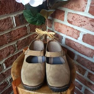 CLARKS Nubuck Leather Mules